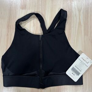 NWT Fabletics woman’s M Black Zip-Front Sports Bra